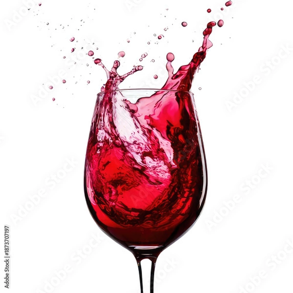 Obraz Red liquid exploding upwards from a glass