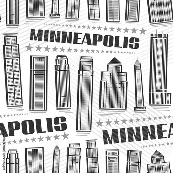 Fototapeta Vector Minneapolis Seamless Pattern