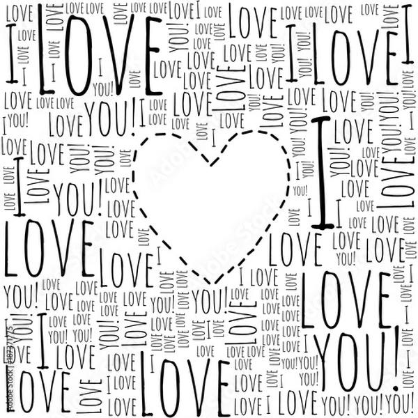 Fototapeta Miłość. Kartka walentynkowa. Kocham cię.