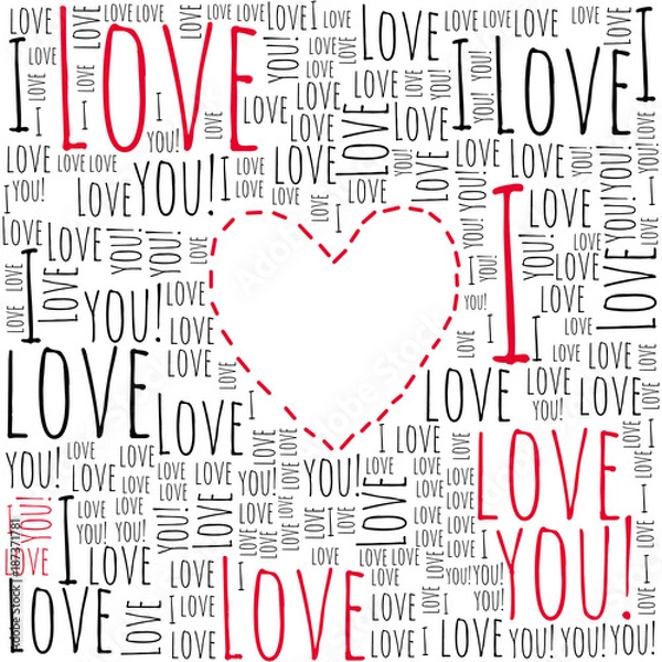 Fototapeta Miłość. Kartka walentynkowa. Kocham cię.