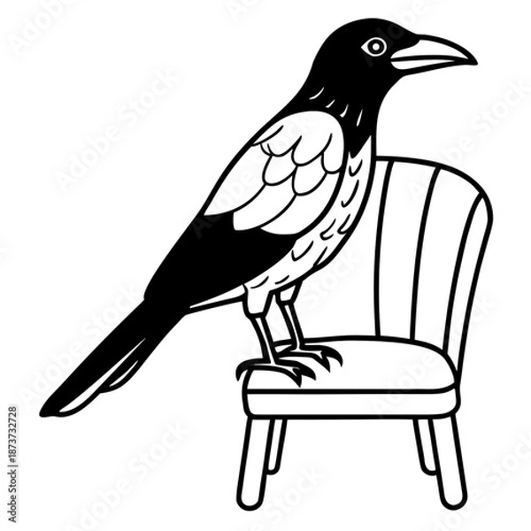 Fototapeta crow on a white background