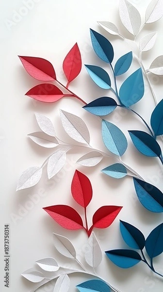 Obraz Colorful paper leaf art