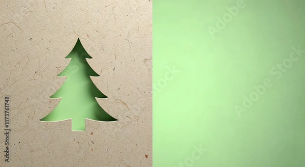 Obraz Christmas Tree Cutout on Textured Surface