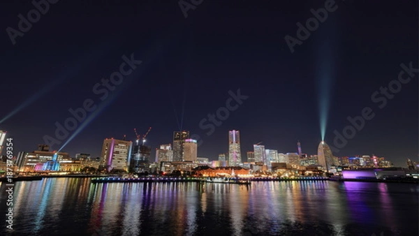 Obraz 大桟橋からのみなとみらい夜景