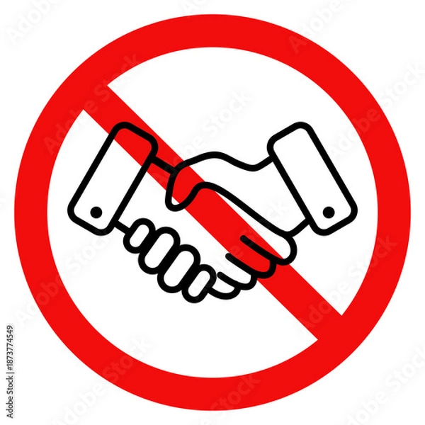 Obraz No handshake sign. flat vector illustration design
