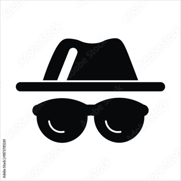 Fototapeta hat and glasses icons. simple solid vector illustration