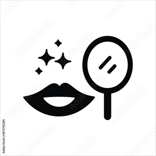 Fototapeta beauty icons. simple solid vector illustration