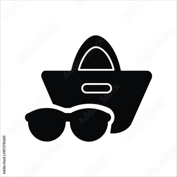 Fototapeta accessories icons. simple solid vector illustration