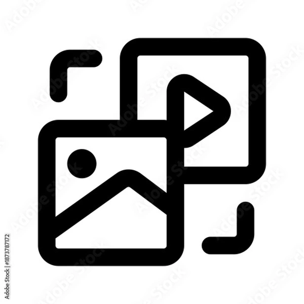 Obraz image to video line icon