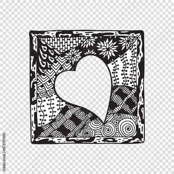 Obraz Hand drawn doodle frame with abstract patterns