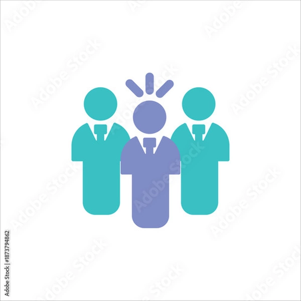 Fototapeta workforce icons. simple colored vector illustration