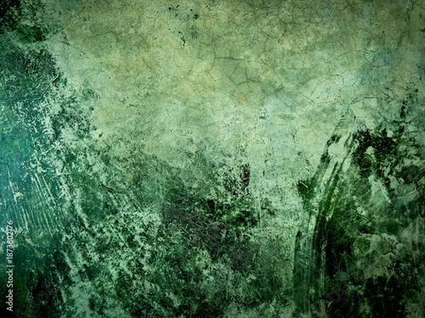 Obraz green mortar background texture, crack wall background, concrete texture