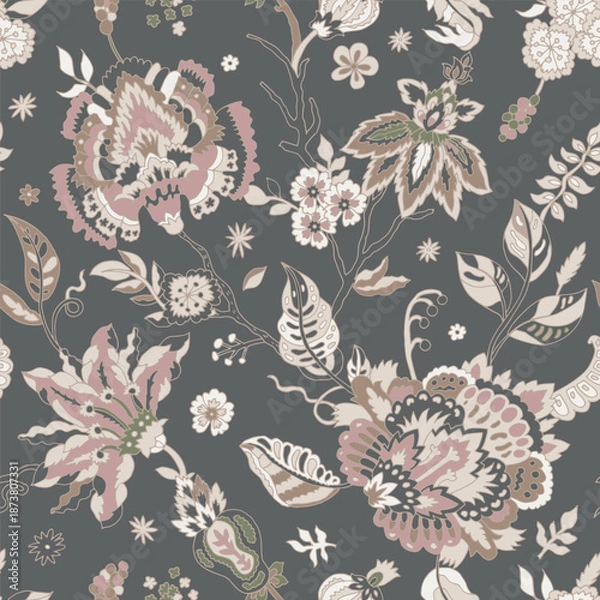 Obraz Vintage Boho Floral Damask Pattern