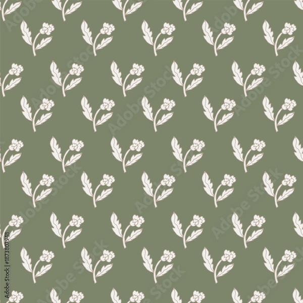 Obraz Vintage Olive Mini Floral Pattern