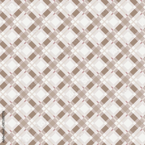 Obraz Warm Taupe Diagonal Check Plaid Pattern