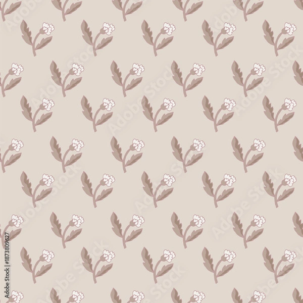 Obraz Warm Beige Mini Floral Pattern