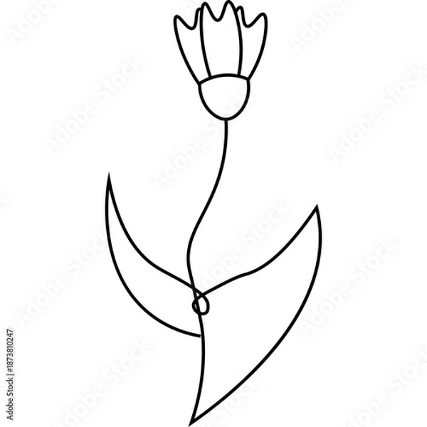 Obraz Flat Flower Line Art