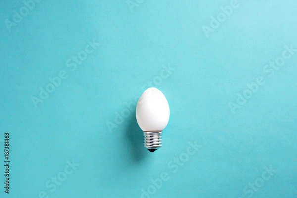 Fototapeta Light Bulb Egg shell on Base Concept  Energy Saving