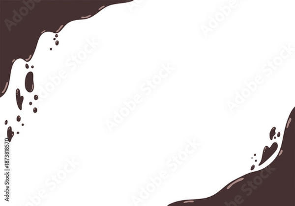 Obraz とろけるチョコレート風の手描きフレーム