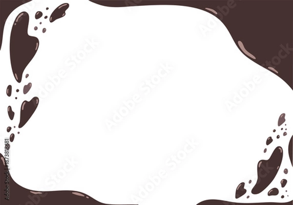 Obraz とろけるチョコレート風の手描きフレーム