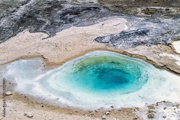 Obraz Hot spring with a crested pool on the ground