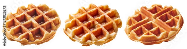 Obraz three waffles isolated on white background