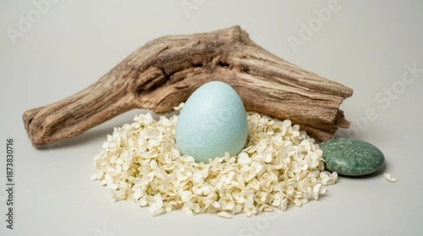 Fototapeta Nestled egg amidst natural elements