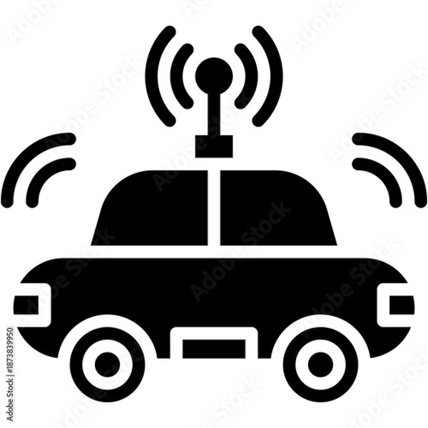 Obraz Autonomous Electric Smart Car Technology Icon