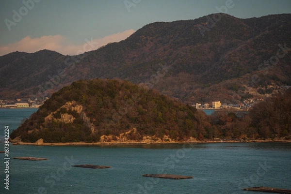 Obraz 日本の岡山の美しいトワイライトタイム