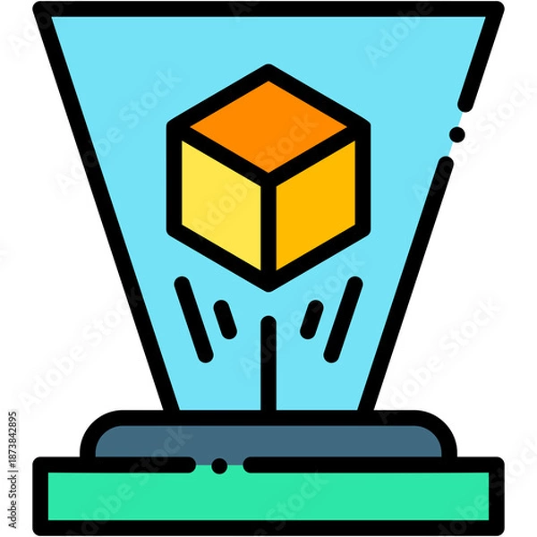 Obraz Digital 3D Hologram Technology Icon