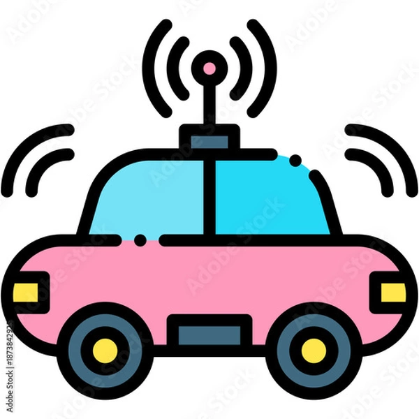 Obraz Autonomous Electric Smart Car Technology Icon