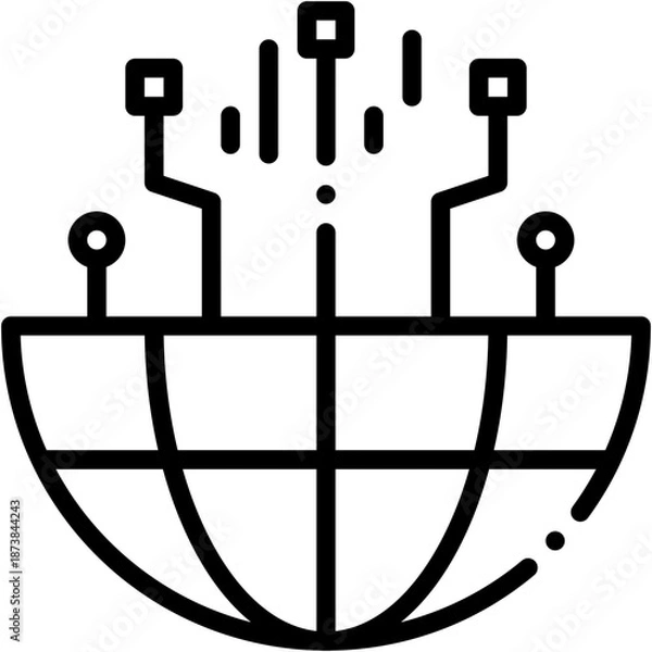 Obraz Global Digital Technology and Communication Icon