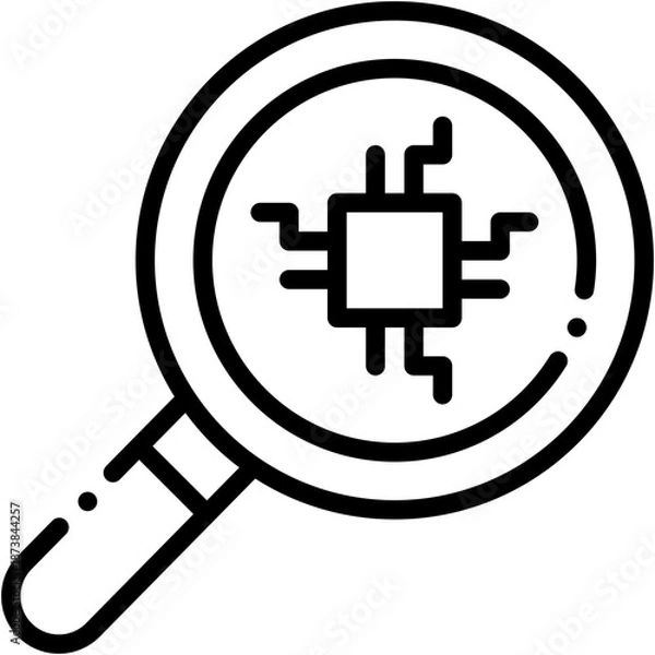 Obraz Artificial Intelligence Research and Data Analysis Icon