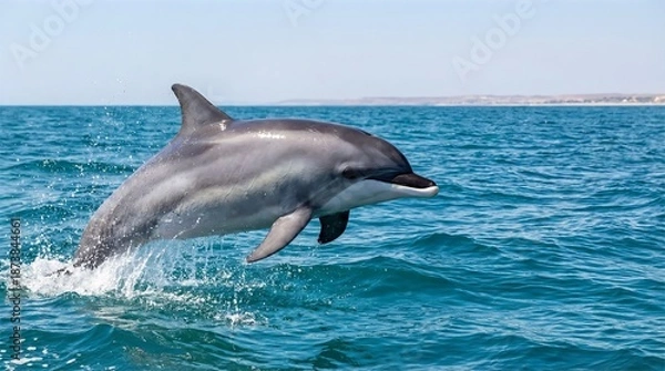 Obraz Dynamic Dolphin Leaping from Ocean Waves
