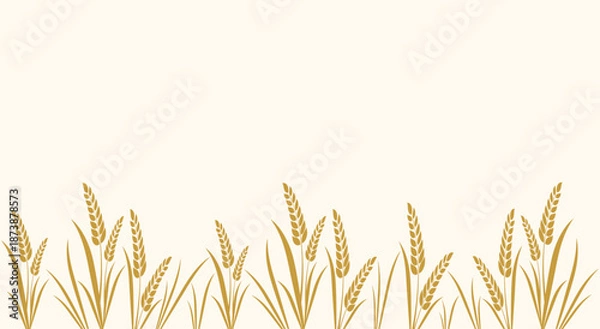 Obraz wheat seamless pattern background packaging yellow simple silhouette vector in flat