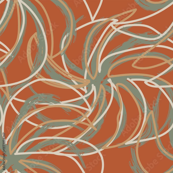 Obraz Brown  Abstract Floral seamless pattern design