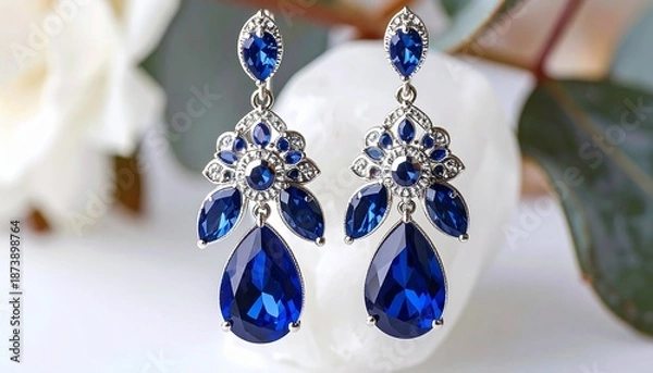 Obraz 美しく豪華なサファイアのピアス