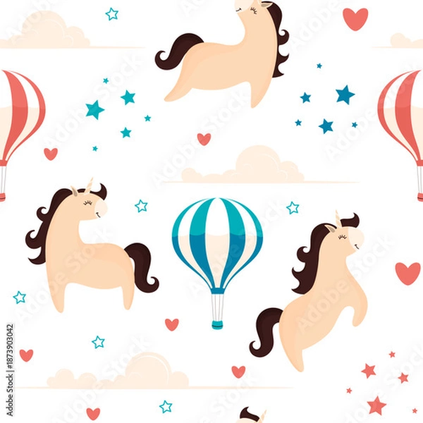 Obraz cute pattern with unicorn