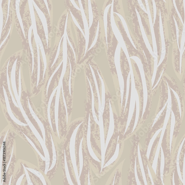 Obraz Neutral Colour Leaf Seamless Pattern Design