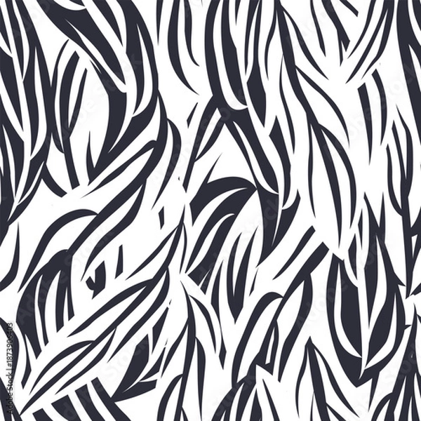 Obraz Monochrome Leaf Seamless Pattern Design