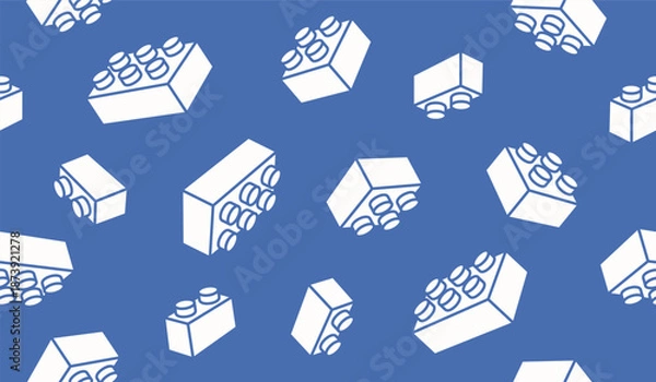 Fototapeta Cute brick block pattern background vector design