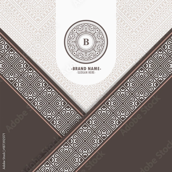 Obraz Elegant Geometric Pattern with Monogram Initial B Logo Design Element