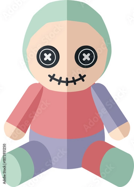 Obraz Stylized Voodoo Doll Icon Flat Design Vector Graphic