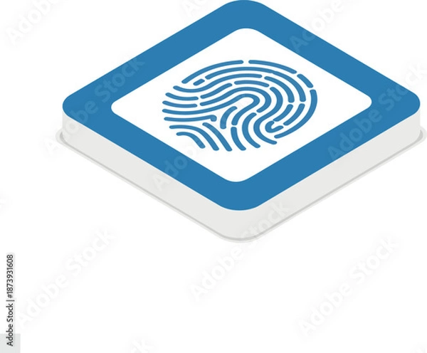 Obraz Isometric Fingerprint Scan Biometric Security Icon