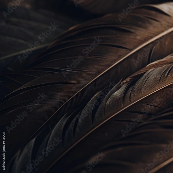 Fototapeta feather on black background