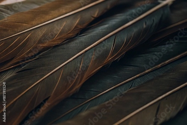 Fototapeta feather on black background