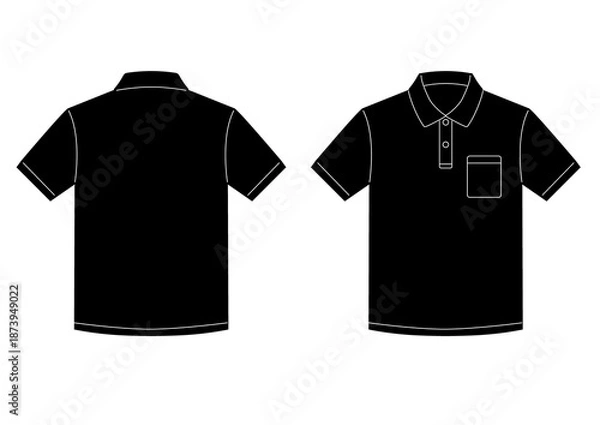 Obraz ポロシャツ　黒　半袖　胸ポケット