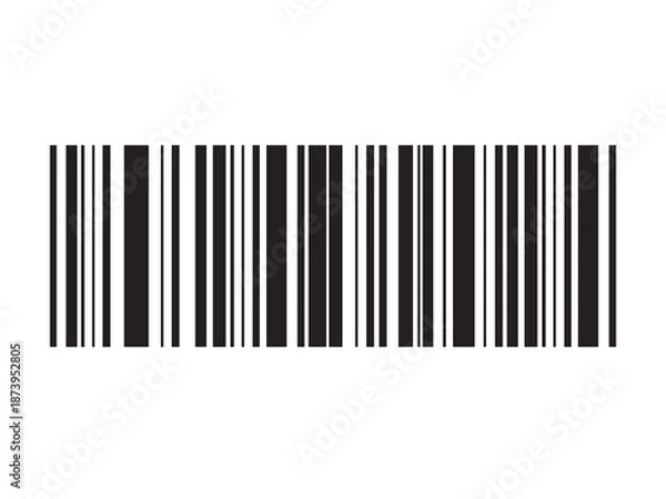 Obraz Barcode isolated on white background. Code stripes sticker, Barcode labels, customers qr code, Simple fake bar code icon.