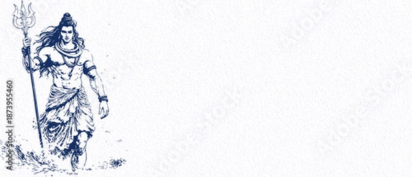 Obraz Mahadev walking in water