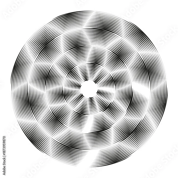 Obraz Circular faceted pattern. Geometric sphere Vector. Professional gray texture. Abstract round structural backdrop theme. EPS 10.